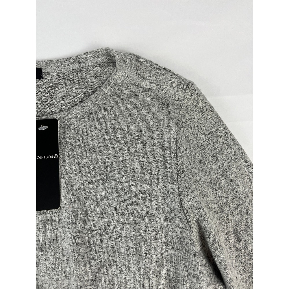 COIN 1804 Women's Gray Heathered High Low Button Back Tunic Top Size 1X‎